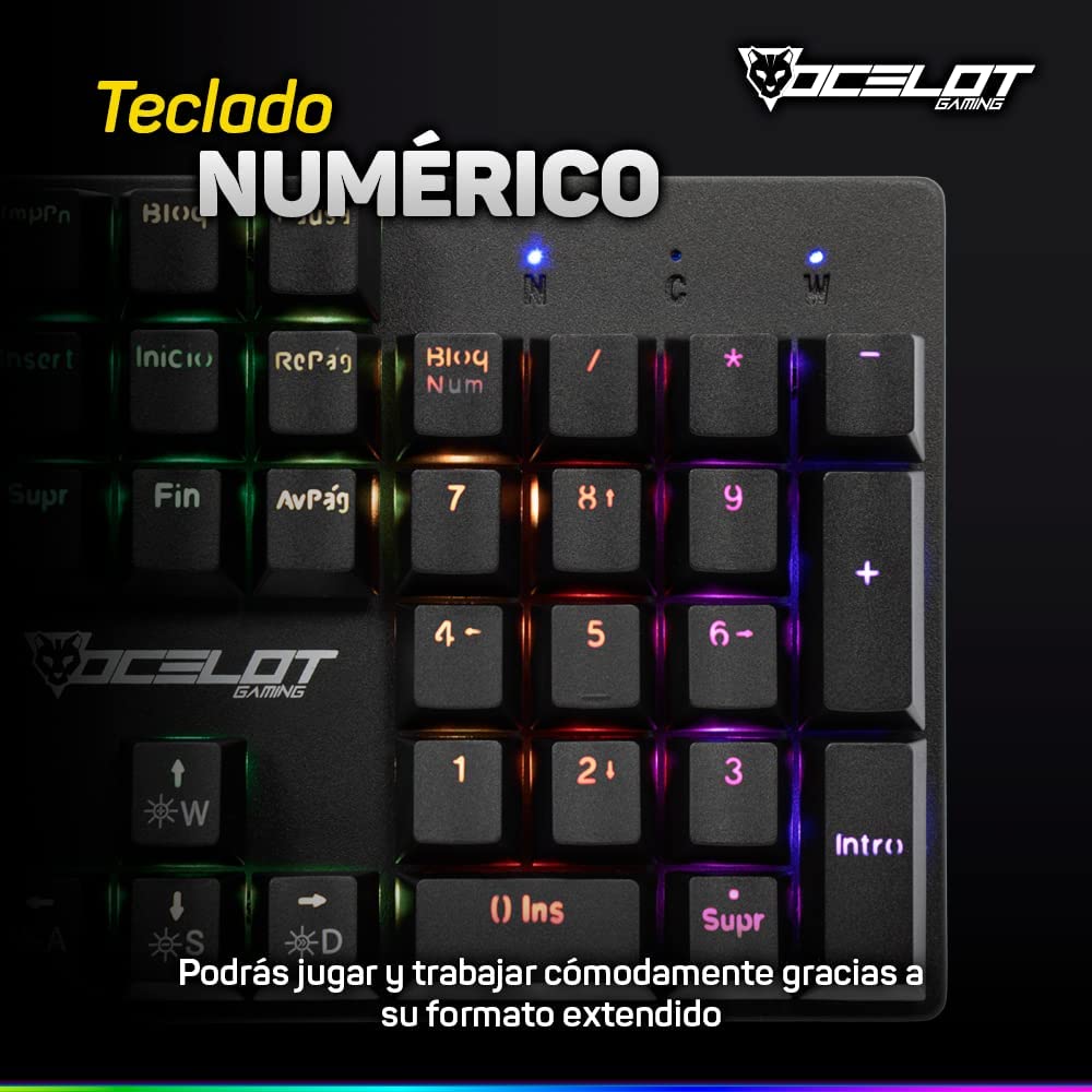 Teclado Gaming Mecanico Ocelot OK-BLACK MECH 2