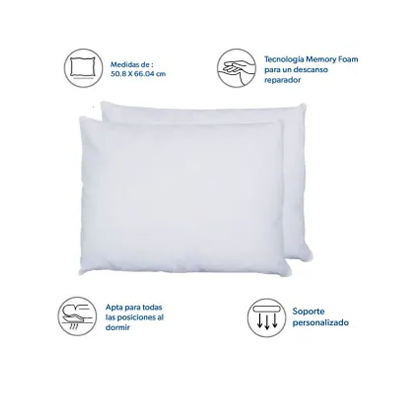 Almohada Memory Foam Con 2 Pizas Serta 980001357 SMS