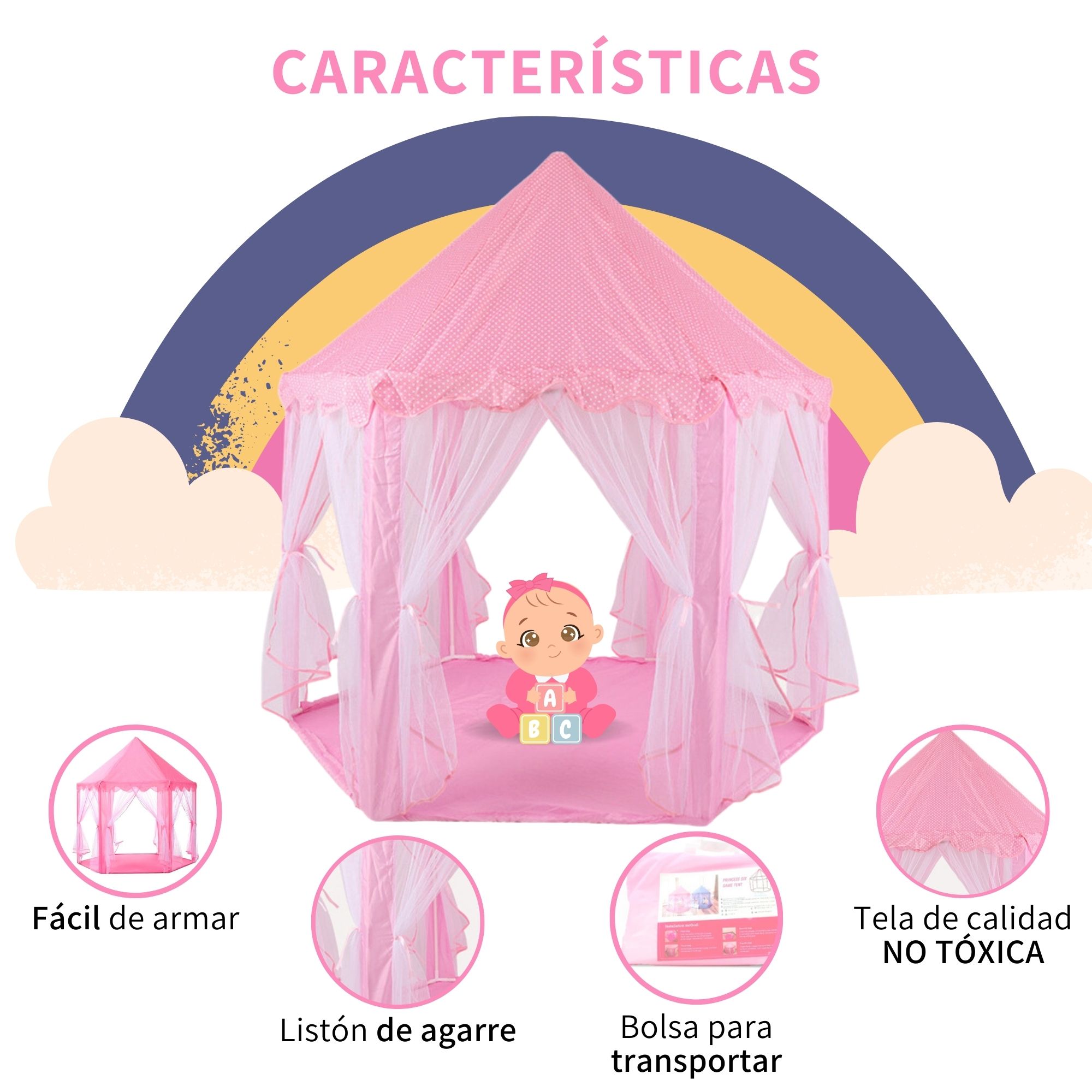 Castillo Princesa Casa Campaña Tienda Facil De Armar