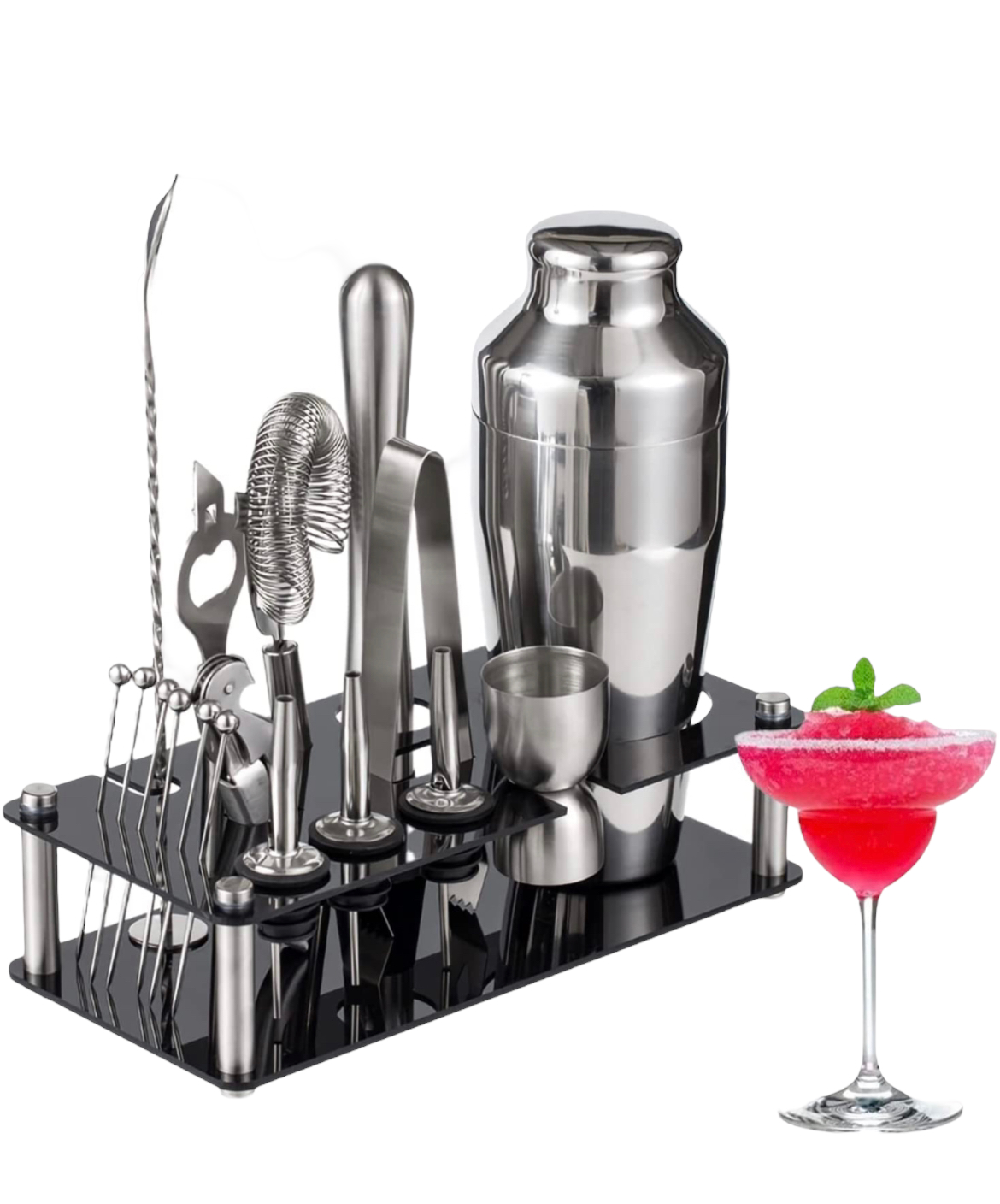 Kit De Barman Profesional Cocteleria Acero Inoxidable 17 Pza