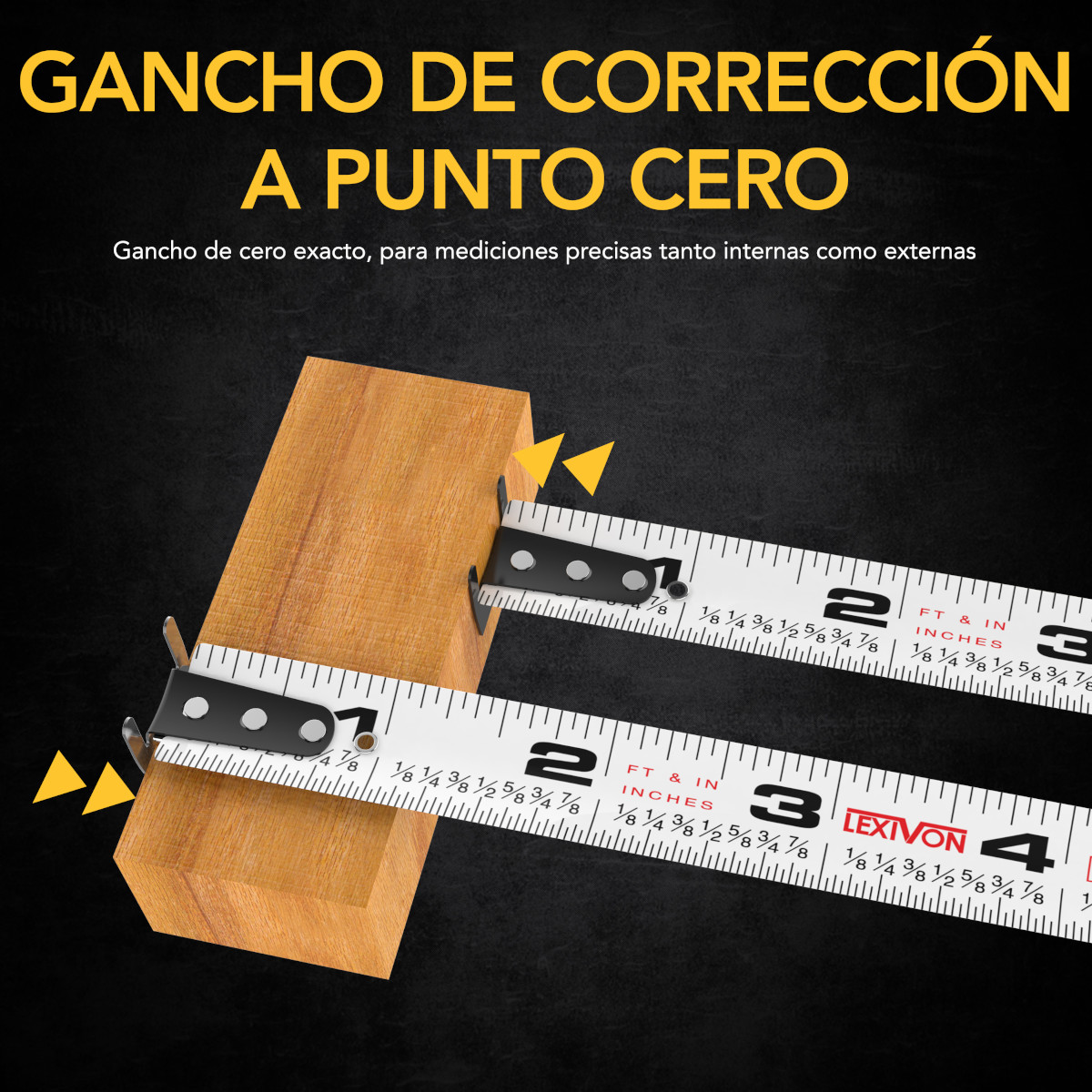 Flexometro cinta métrica LEXIVON LX-207 5 metros 2 escalas DualLock