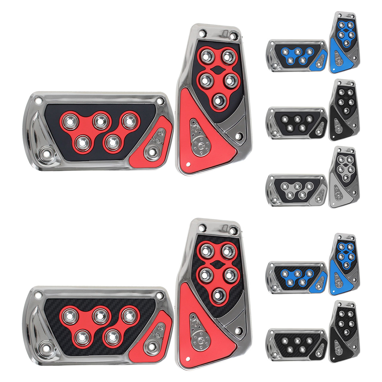 Kit Cubre Pedales Deportivos Cromo Con Hule Automatico Colo