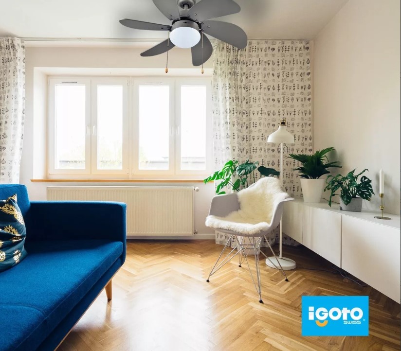 Ventilador Para Techo Igoto V3001 Gris De 3 Velocidades