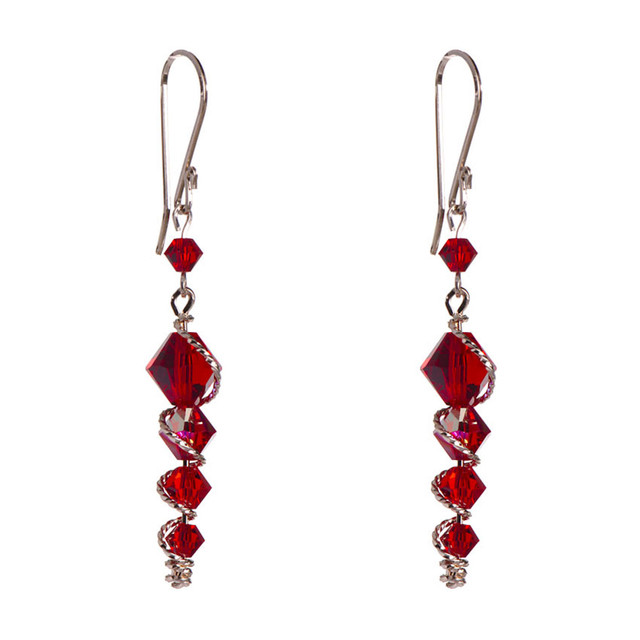 Aretes con Cristal Swarovski en Aleacion con Oro 18k Jands 