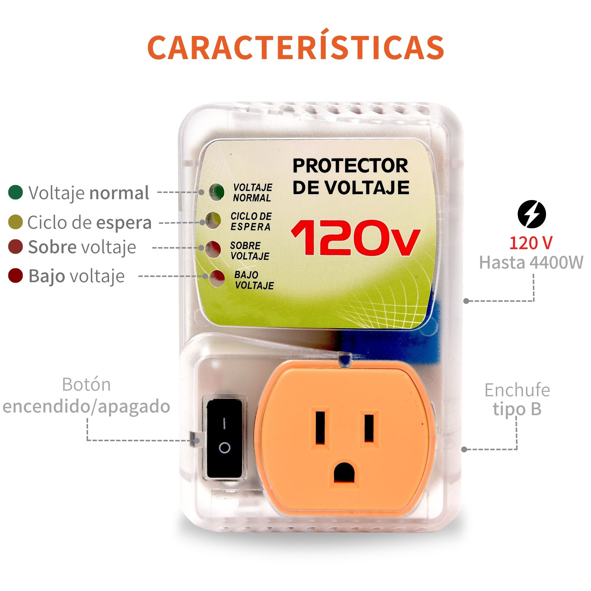 Protector De Voltaje 120v 4400w Supresor Electrodomesticos