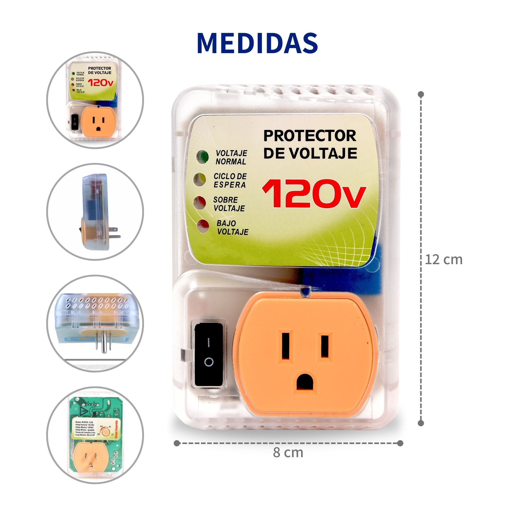 Protector De Voltaje 120v 4400w Supresor Electrodomesticos
