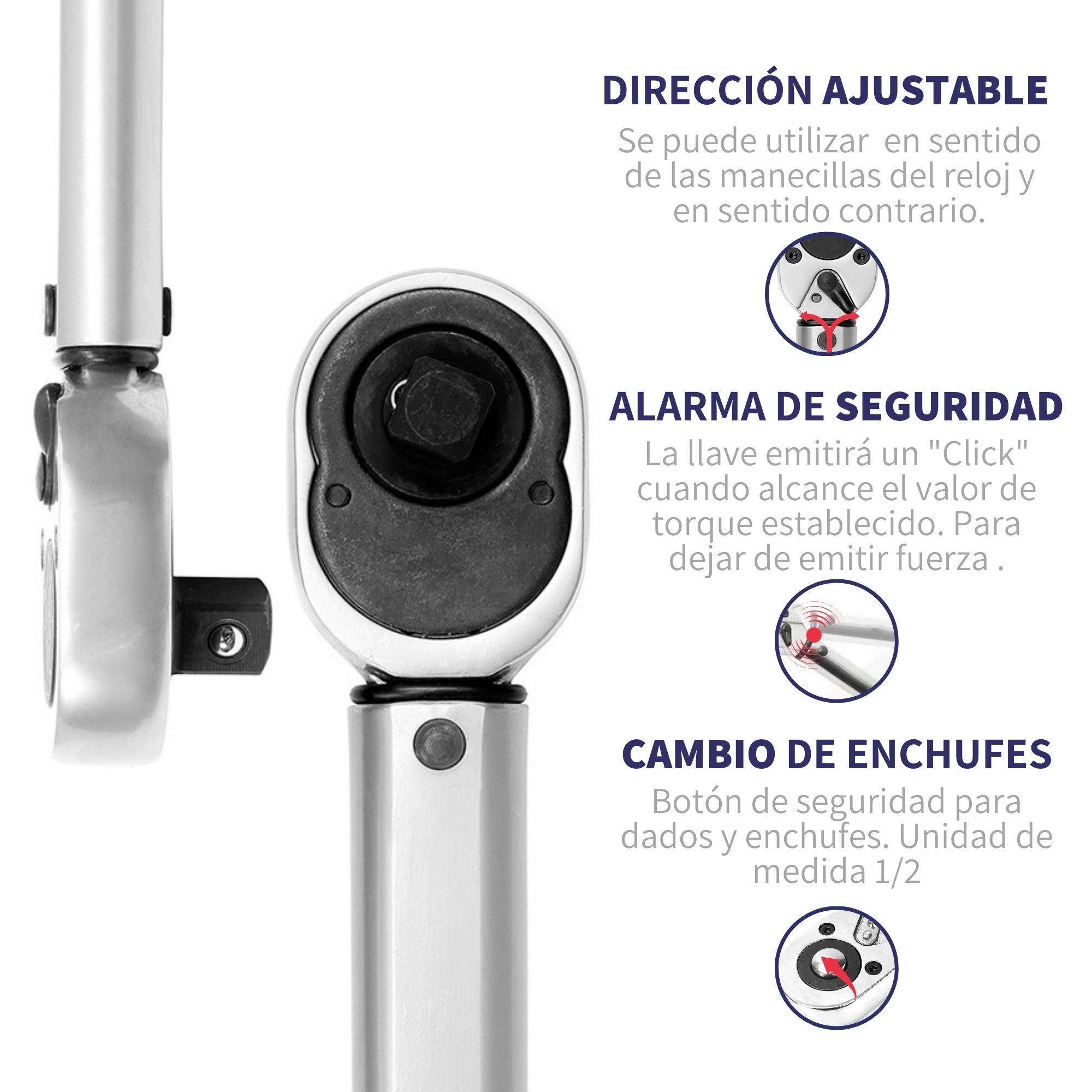 Torquimetro Llave Dinamometrica Ajustable 1/2 Dr 28 - 210 Nm