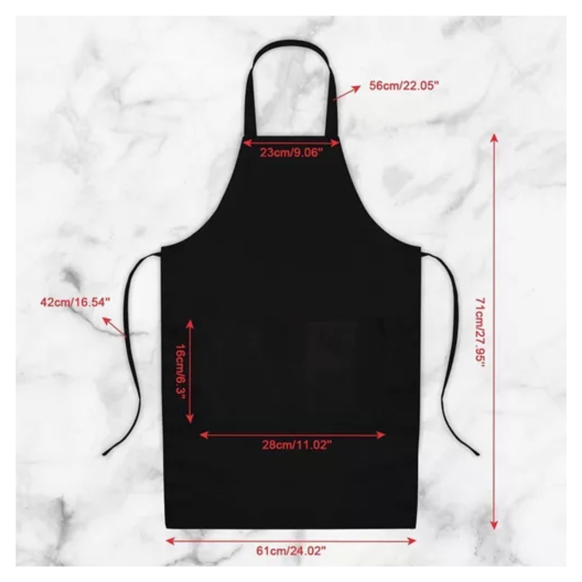 Mandil Delantal Multifuncional Con Bolsillos Unisex 3 Piezas Negro