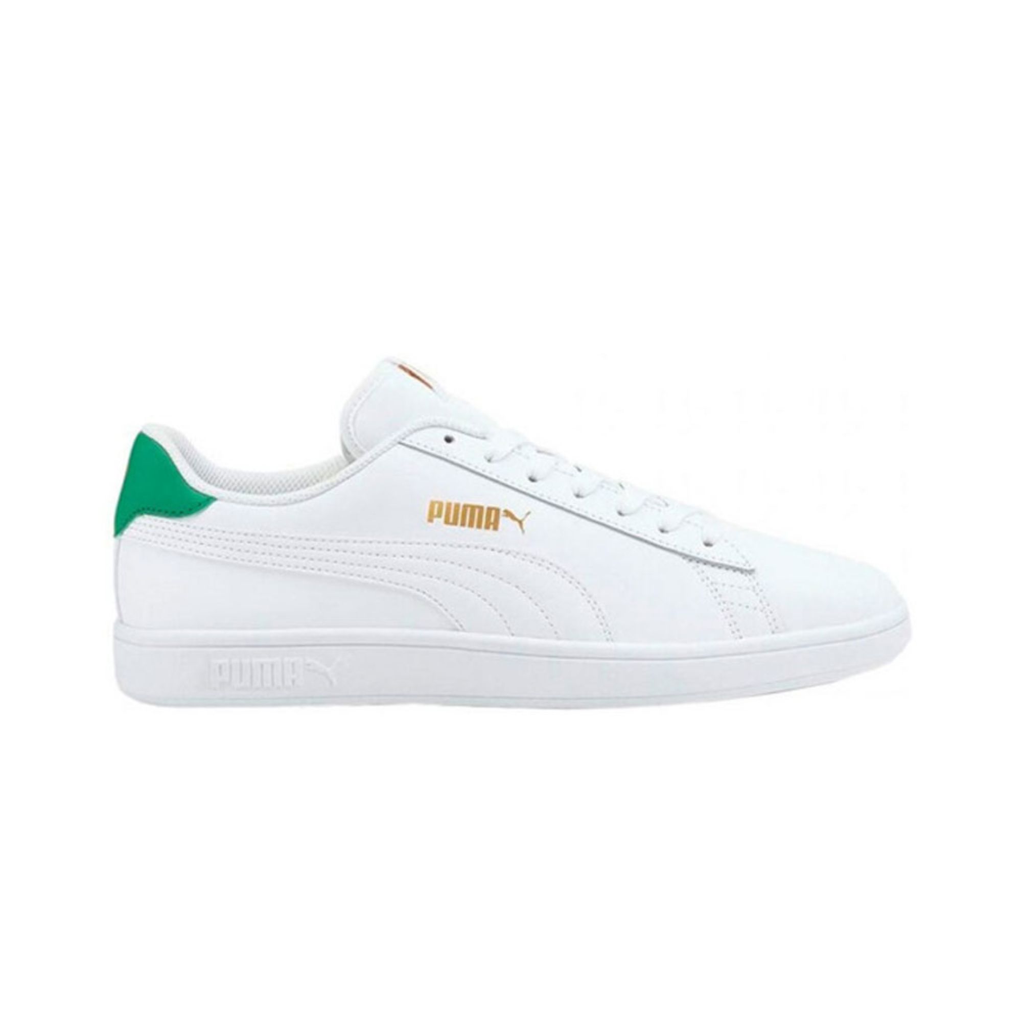 Tenis Puma Smash V2 L Blanco con Verde Dorado Hombre Originales 36521536