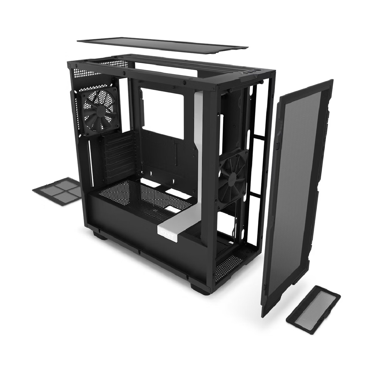 Gabinete NZXT H7 Flow Mid-Tower White/Black MT MINI-ITX/MICROATX/ATX 2V S/F BK/W CM-H71FG-01