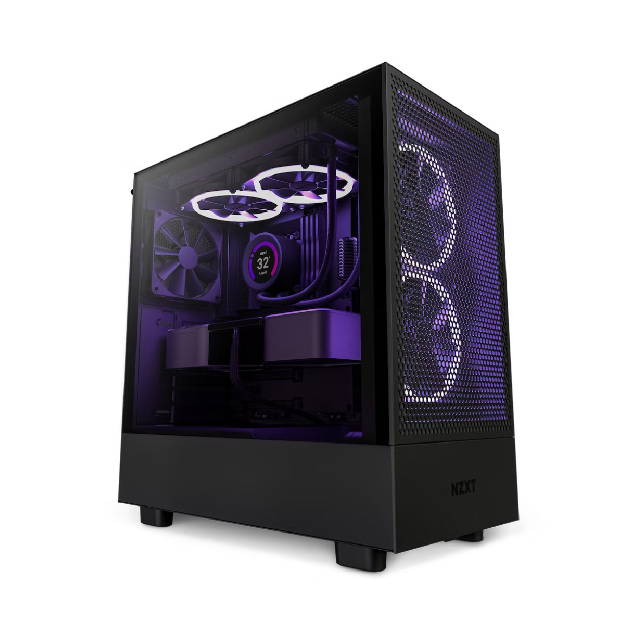 Gabinete NZXT H5 Flow Mid-Tower Compact Black MINI-ITX/MICROATX/ATX 2V S/F120Q BK CC-H51FB-01