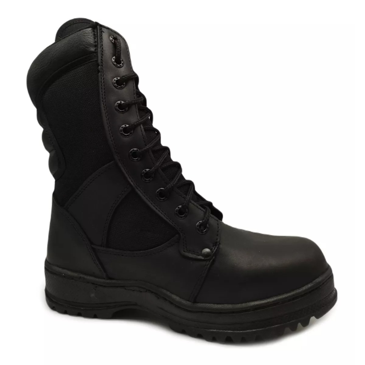 Bota Tactica tipo Swat de Piel Cosida Resistente y Antiderrapante con Casco de Acero 037
