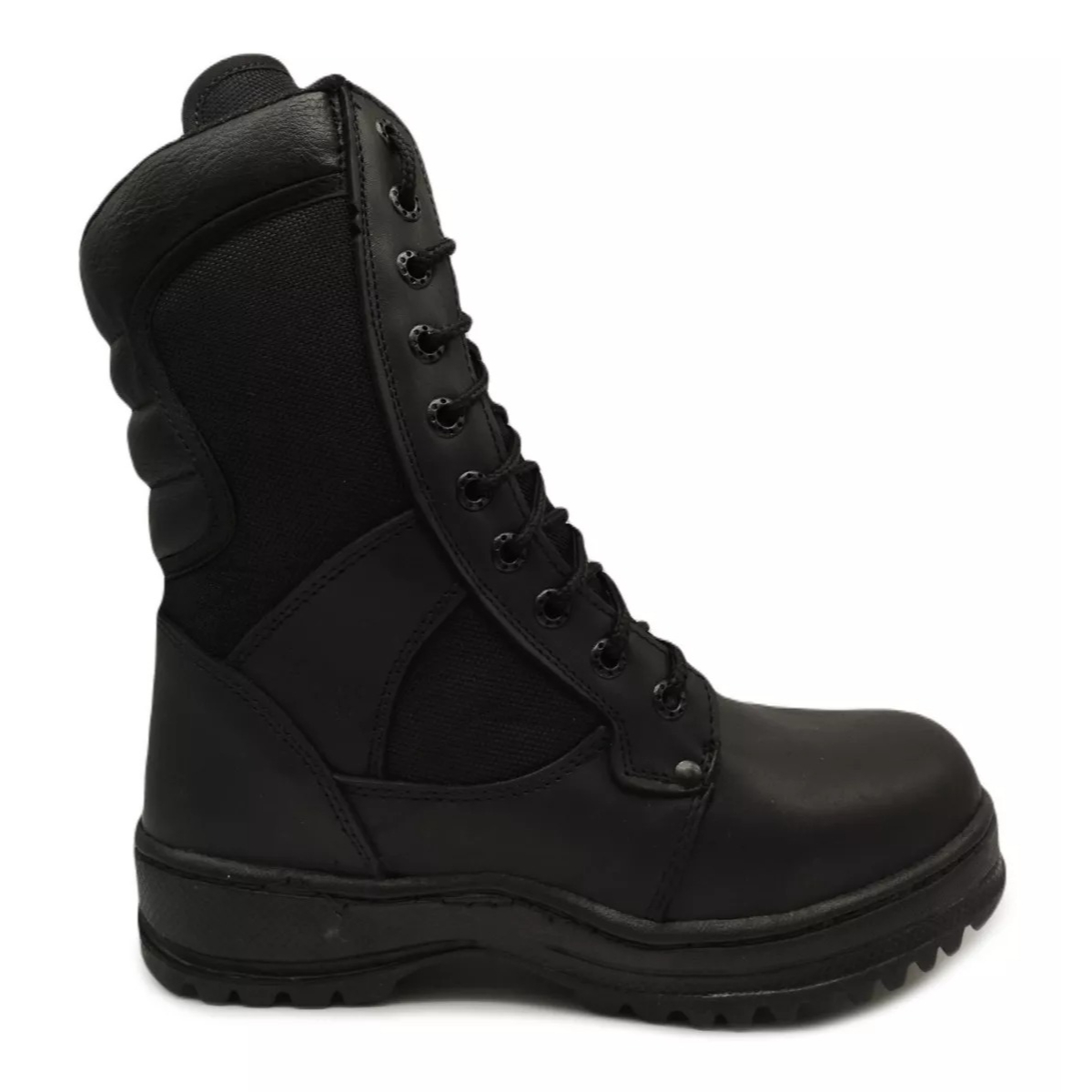 Bota Tactica tipo Swat de Piel Cosida Resistente y Antiderrapante con Casco de Acero 037