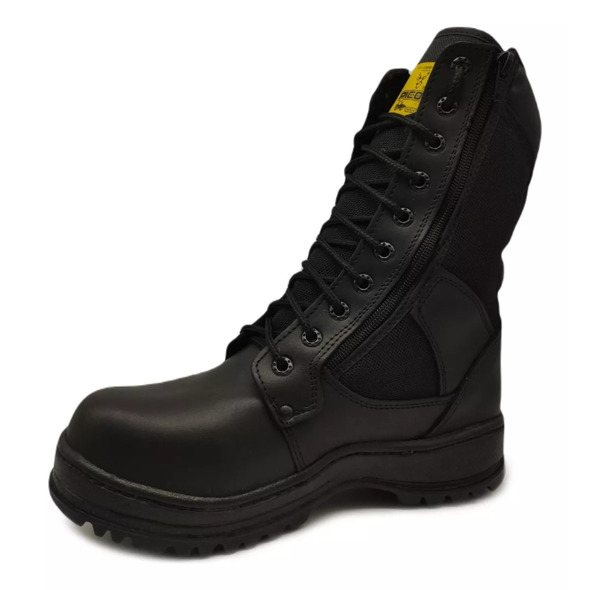 Bota Tactica tipo Swat de Piel Cosida Resistente y Antiderrapante con Casco de Acero 037