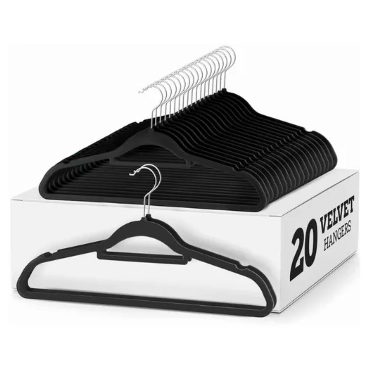 Ganchos De Ropa Set 40pzs Perchas Terciopelo Antideslizantes Blanco