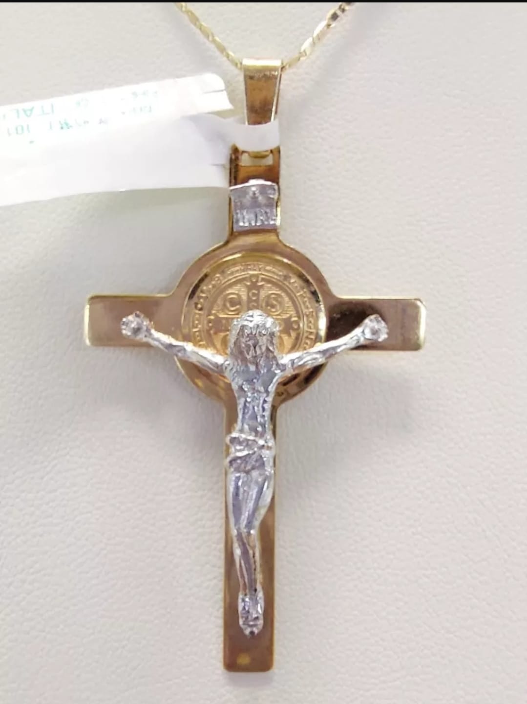 Kit Cadena Dije + Crucifijo San Benito Oros 10 K. + Obsequio