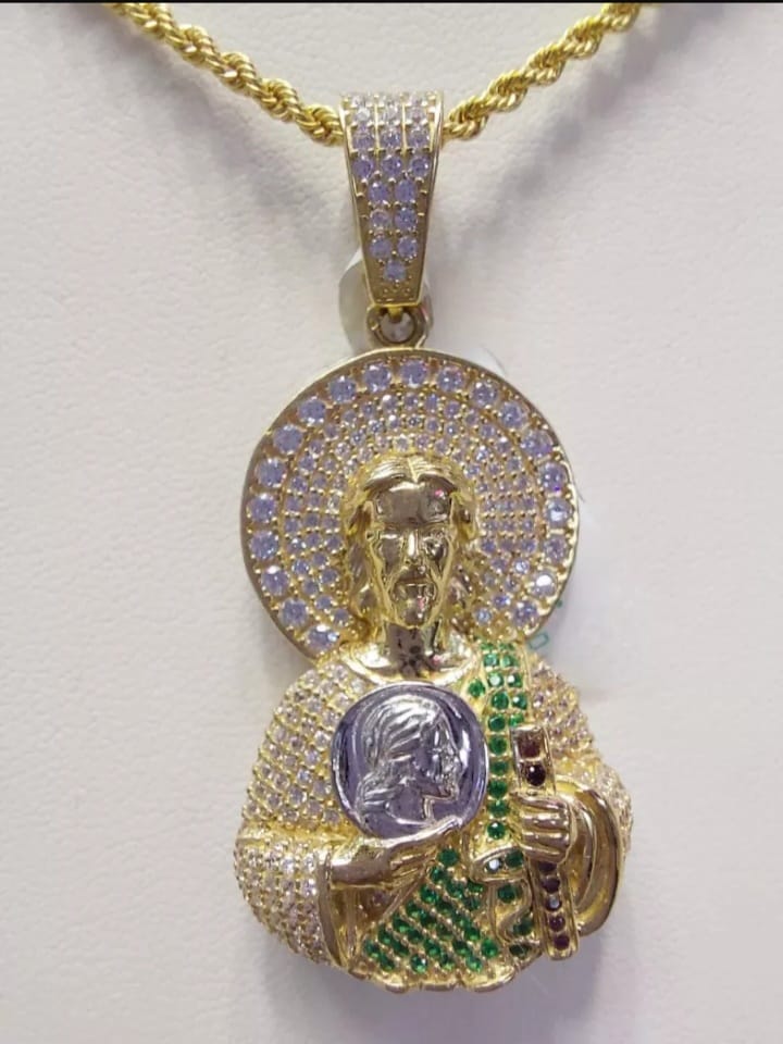 Kit Cadena + Dije San Judas Tadeo Oro 10 K. + Obsequio