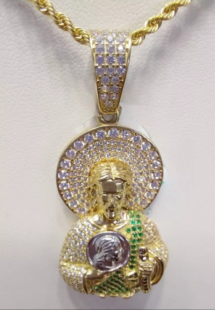 Kit Cadena + Dije San Judas Tadeo Oro 10 K. + Obsequio