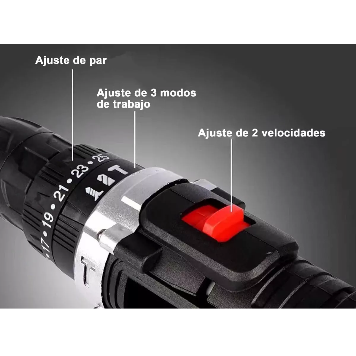Taladro Eléctrico Inalámbrico Impacto 48v 1200rpm Negro