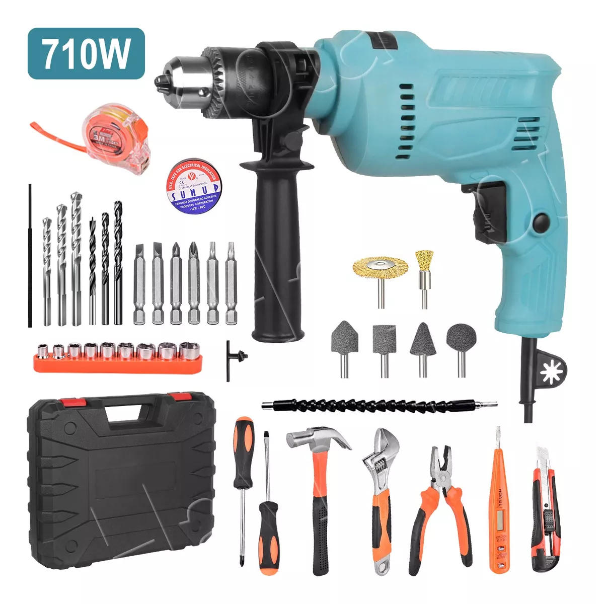 Kit Taladro Rotomartillo 710w Herramientas Accesorios 38 Pcs