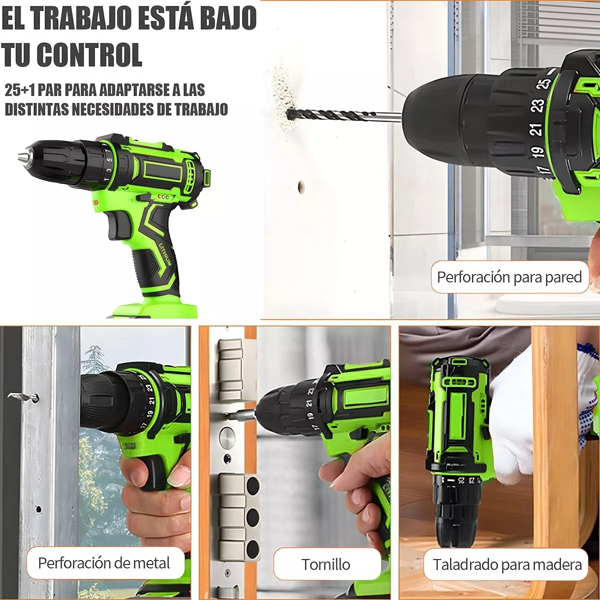 Taladro Atornillador Inalámbrico Electricas Kit 2 Baterías