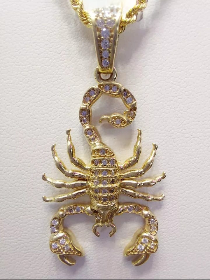 Kit Cadena Torzal + Dije Alacrán Oro 10 K. + Obsequio