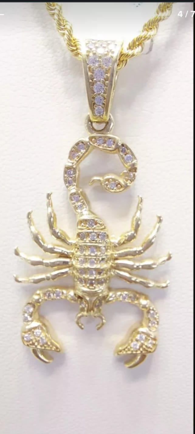 Kit Cadena Torzal + Dije Alacrán Oro 10 K. + Obsequio