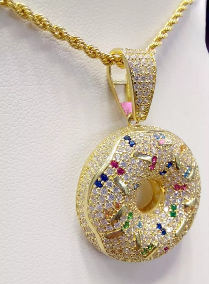 Kit Cadena + Dije Rosquilla Oro 10 K. + Obsequio