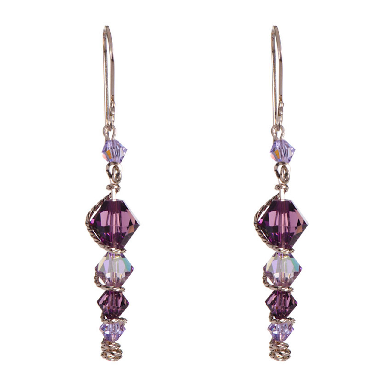 Aretes con Cristal Swarovski en Aleacion con Oro 18k Jands .