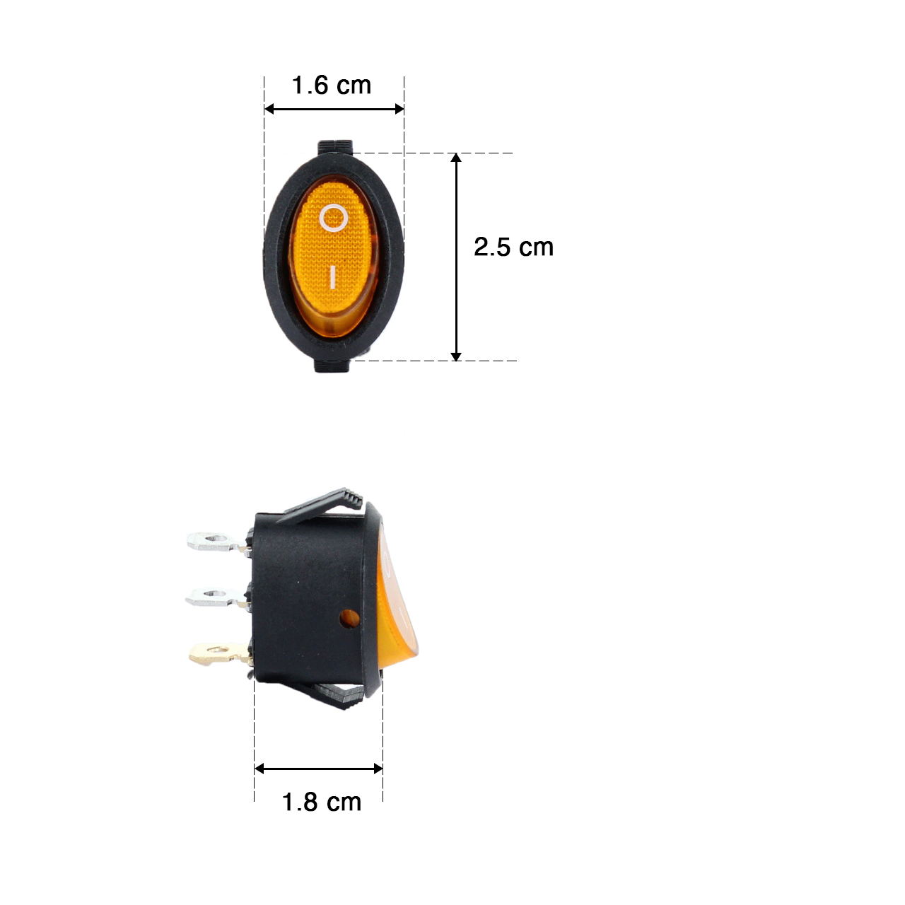 10 Switch Interruptor Encendido Apagado Tecla Ovalada Con Luz
