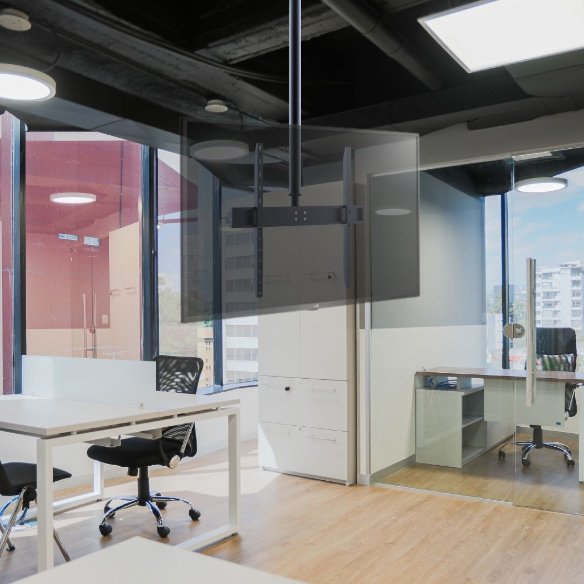 Soporte Para Tv A Techo Aries Sky 1000 De 65 A 90 Pulgadas.