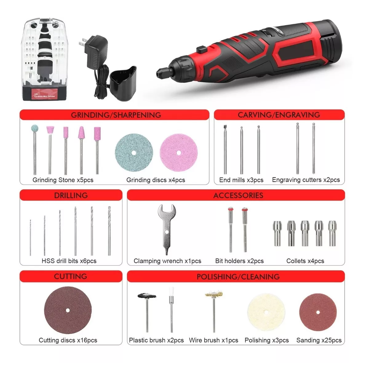 Mini Taladro Mototool Dremel Kit De Pulid74piezas