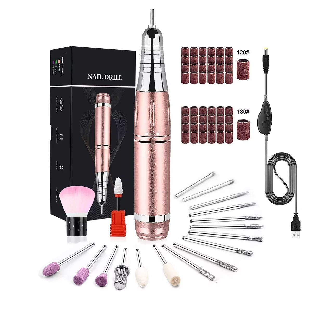 Pulidor Esmeril Taladro Para Uñas Acrilicas 35000rpm( 68pcs)