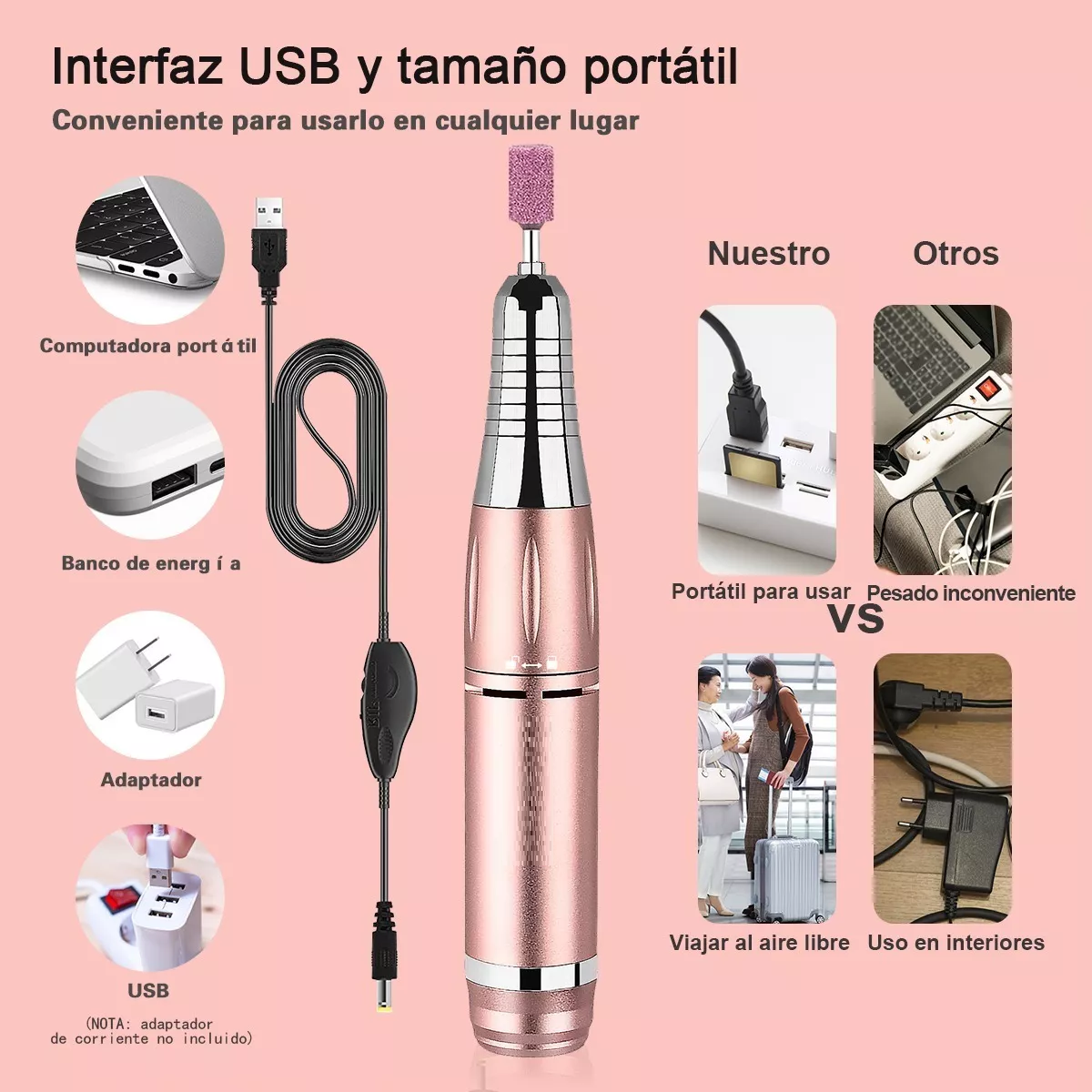 Pulidor Esmeril Taladro Para Uñas Acrilicas 35000rpm( 68pcs)