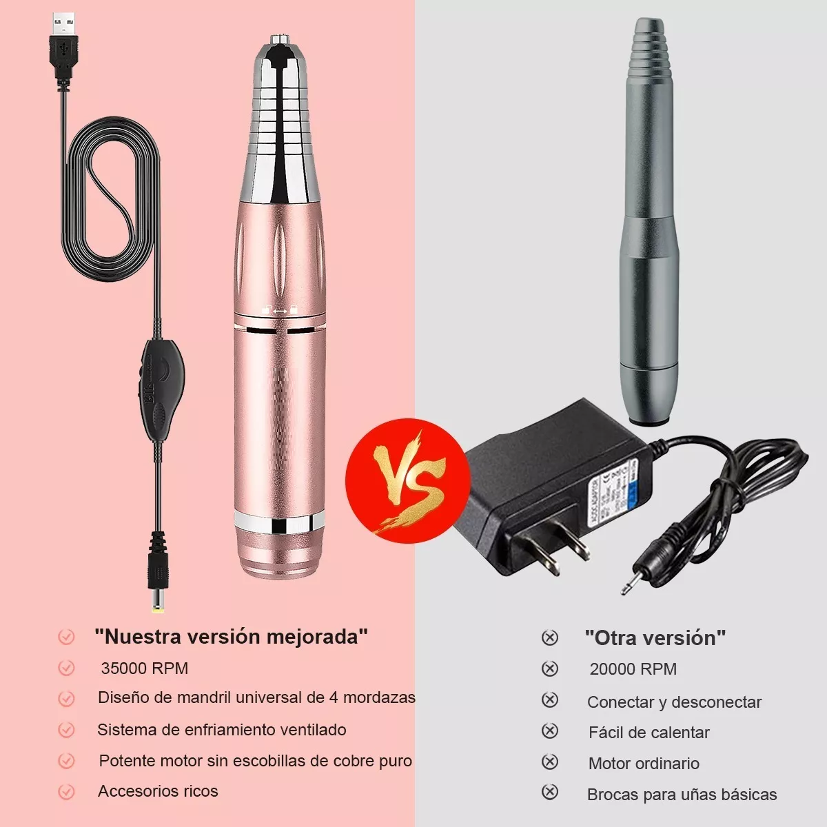 Pulidor Esmeril Taladro Para Uñas Acrilicas 35000rpm( 68pcs)