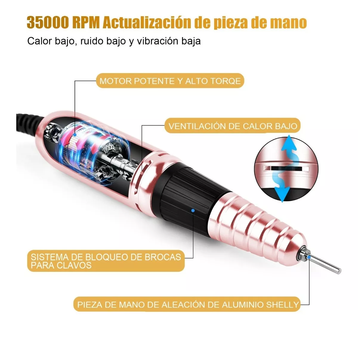 Pulidor Esmeril Drill Para Uñas Profesional C/pedal 35000rpm