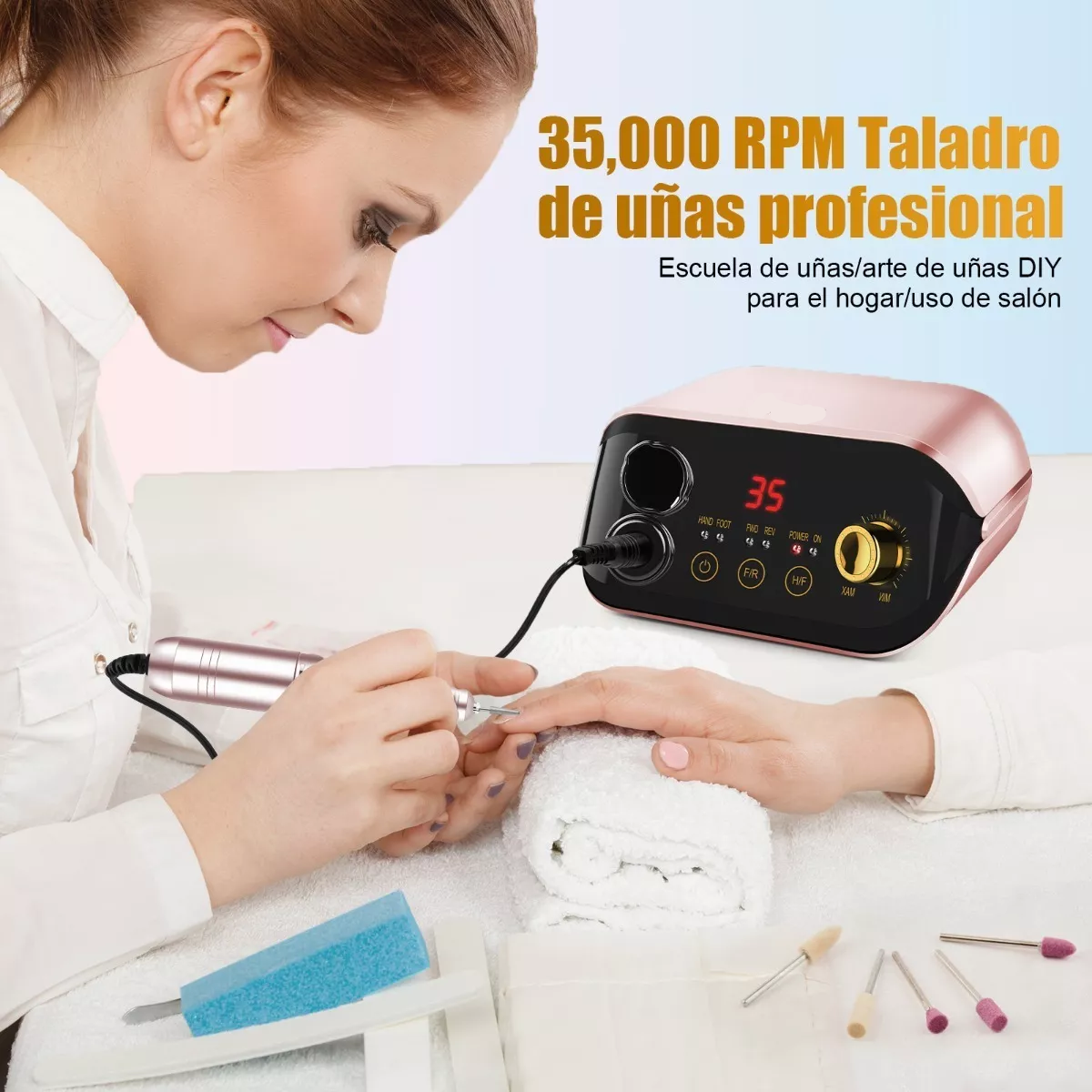 Pulidor Esmeril Drill Para Uñas Profesional C/pedal 35000rpm