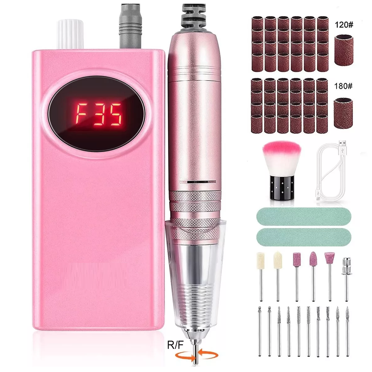 Pulidor Esmeril Taladro De Uñas Acrílicas (120pcs) 35000rpm