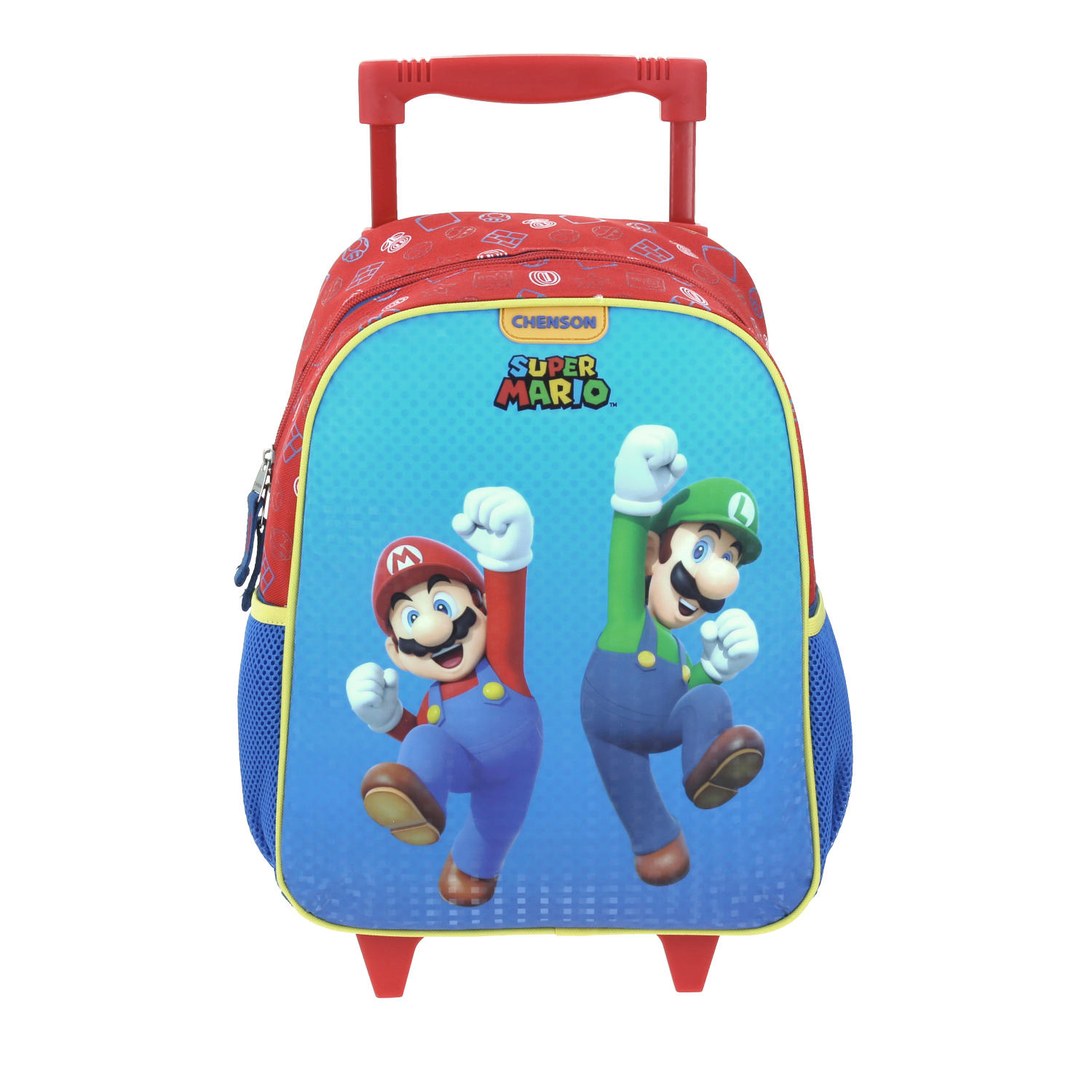 Mochila Con Ruedas Chica Chenson Preescolar Kinder Mario Bros con