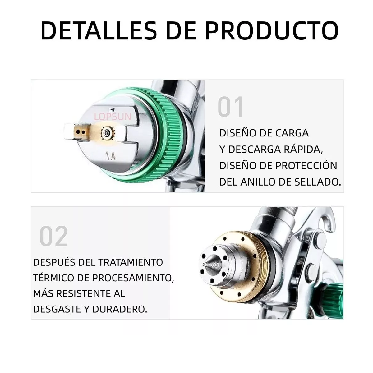 Pistola Gravedad Pintura Automotriz De 600ml 1,4/1,7/2,0 Mm