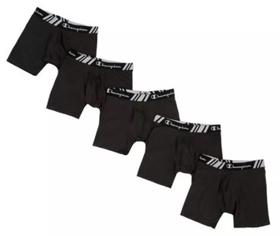 BOXER 5 PIEZAS PARA CABALLERO CHAMPION ELITE NEGRO TALLA M