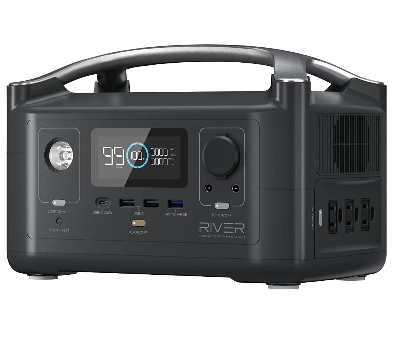 Estación De Energía Portátil EF4 Ecoflow River 288wh, Color Negro