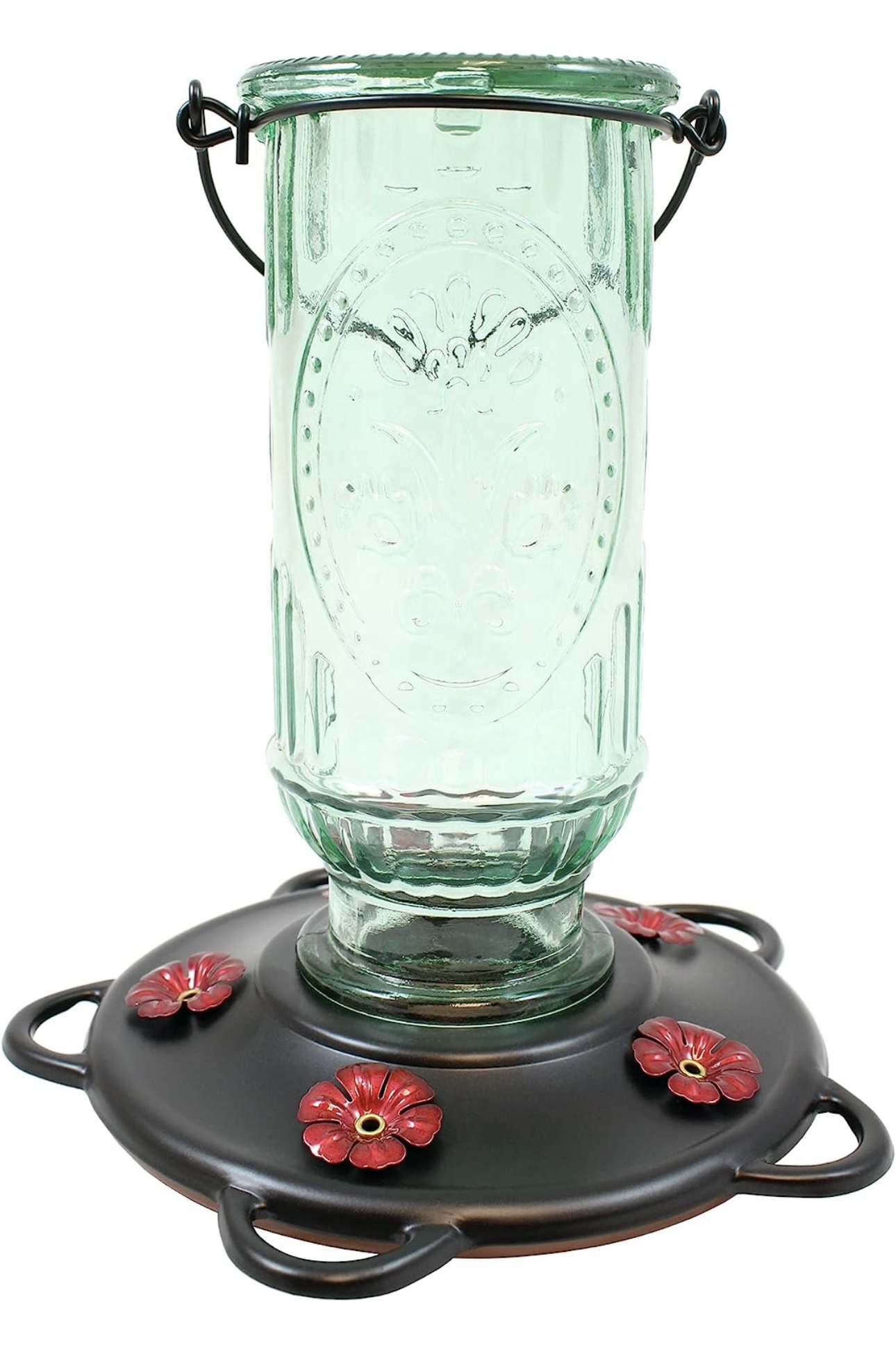 Bebedero Para Colibríes De Vidrio 600 Ml 5 Salidoas