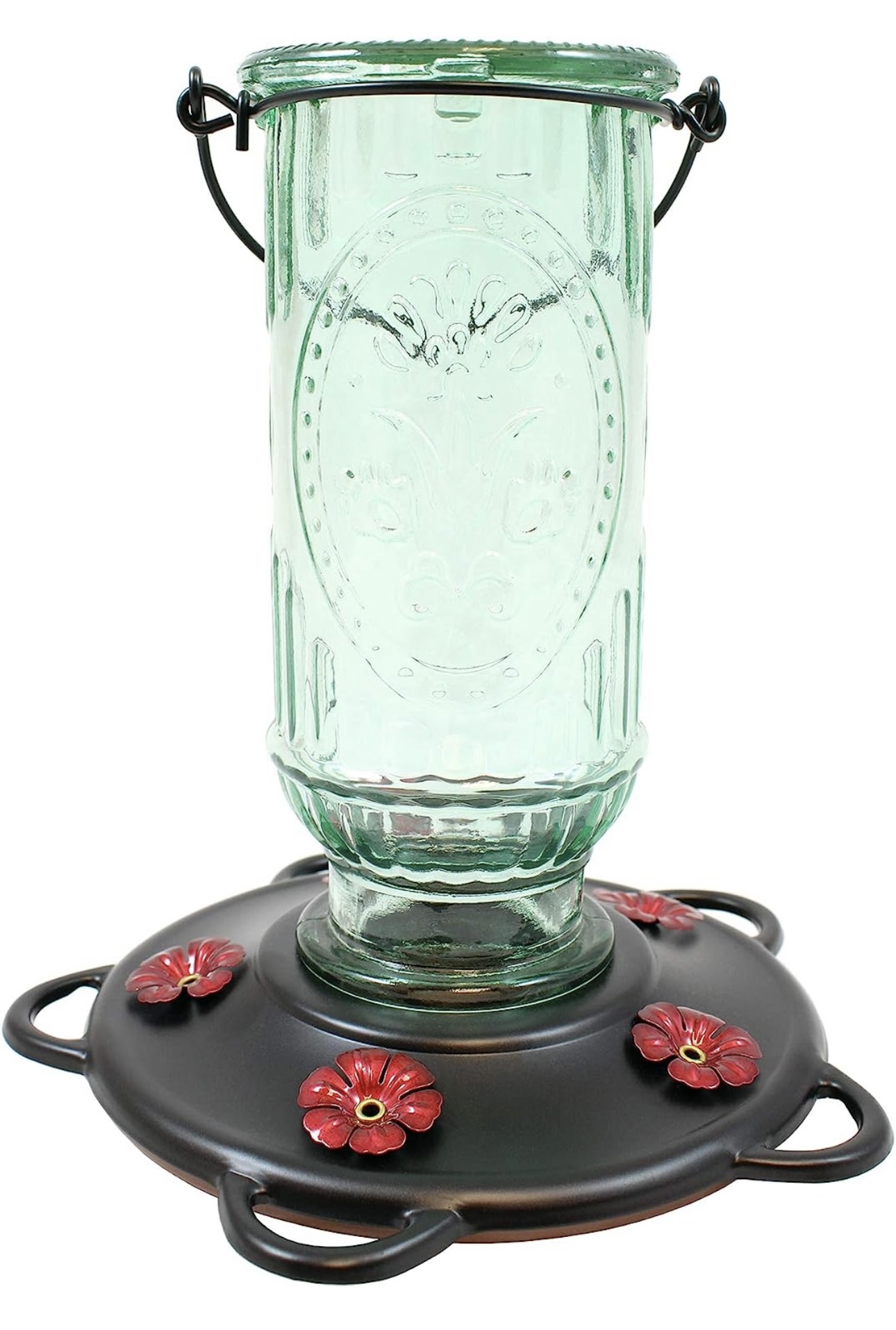 Bebedero Para Colibríes De Vidrio 600 Ml 5 Salidoas