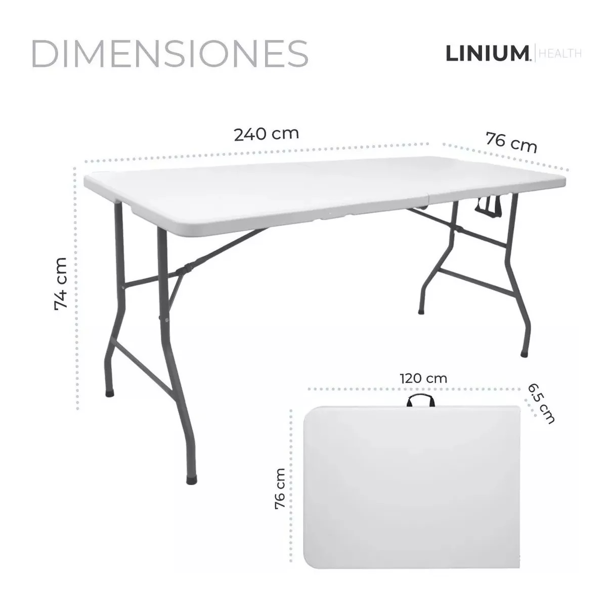 Mesa Plegable Tipo Portafolio Linium 2.40 Metros