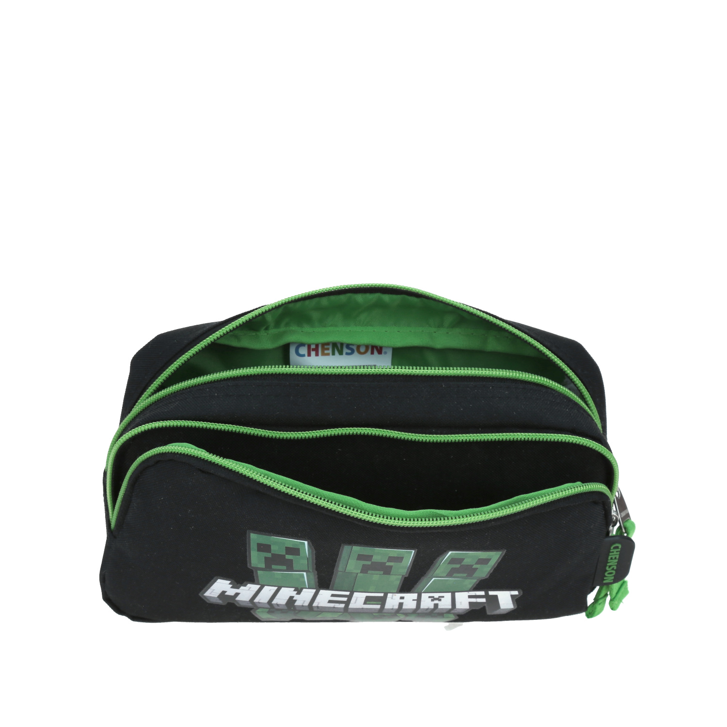 Lapicera Doble Cierre Escolar Chenson Minecraft Creeper MC65599-3 Coleccion Cripsa