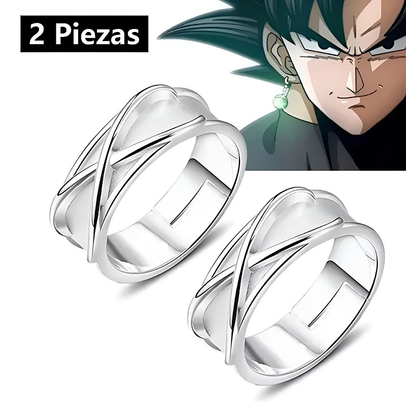 2 Piezas Anillo De Dedo Super Negro Goku Son Tiempo
