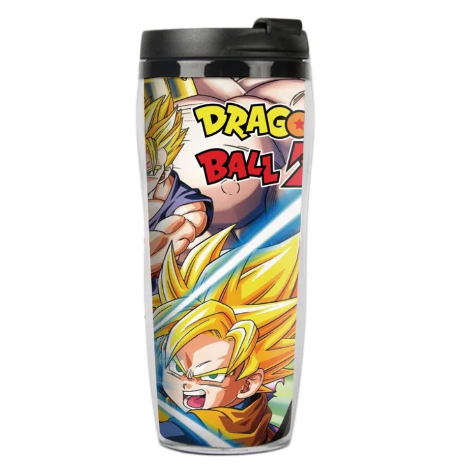 Termo De Dragon Ball Z Goku Gohan Goten Trunks 450 mL Tapa Con Rosca Hermetica