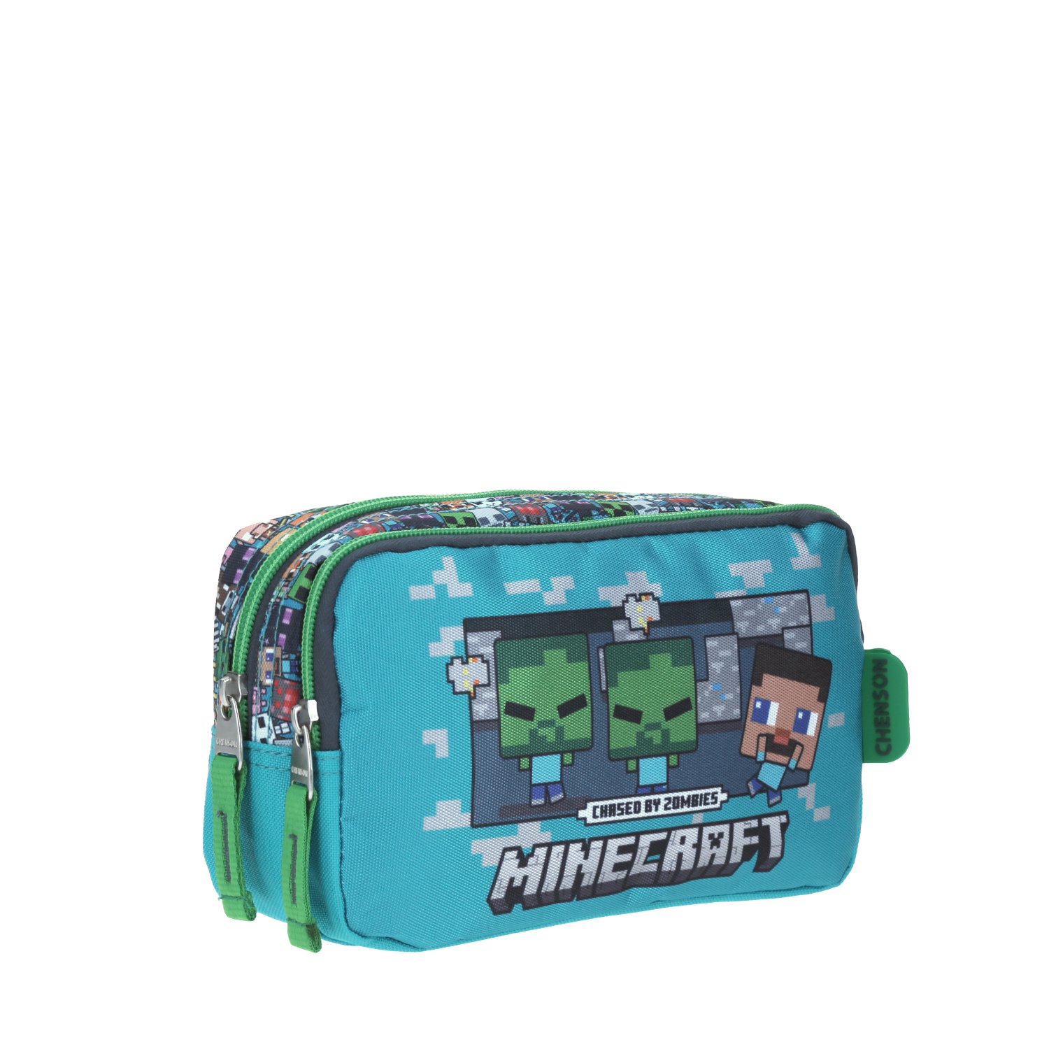 Lapicera Doble Cierre Escolar Chenson Minecraft Graviola Zombie MC65608-9
