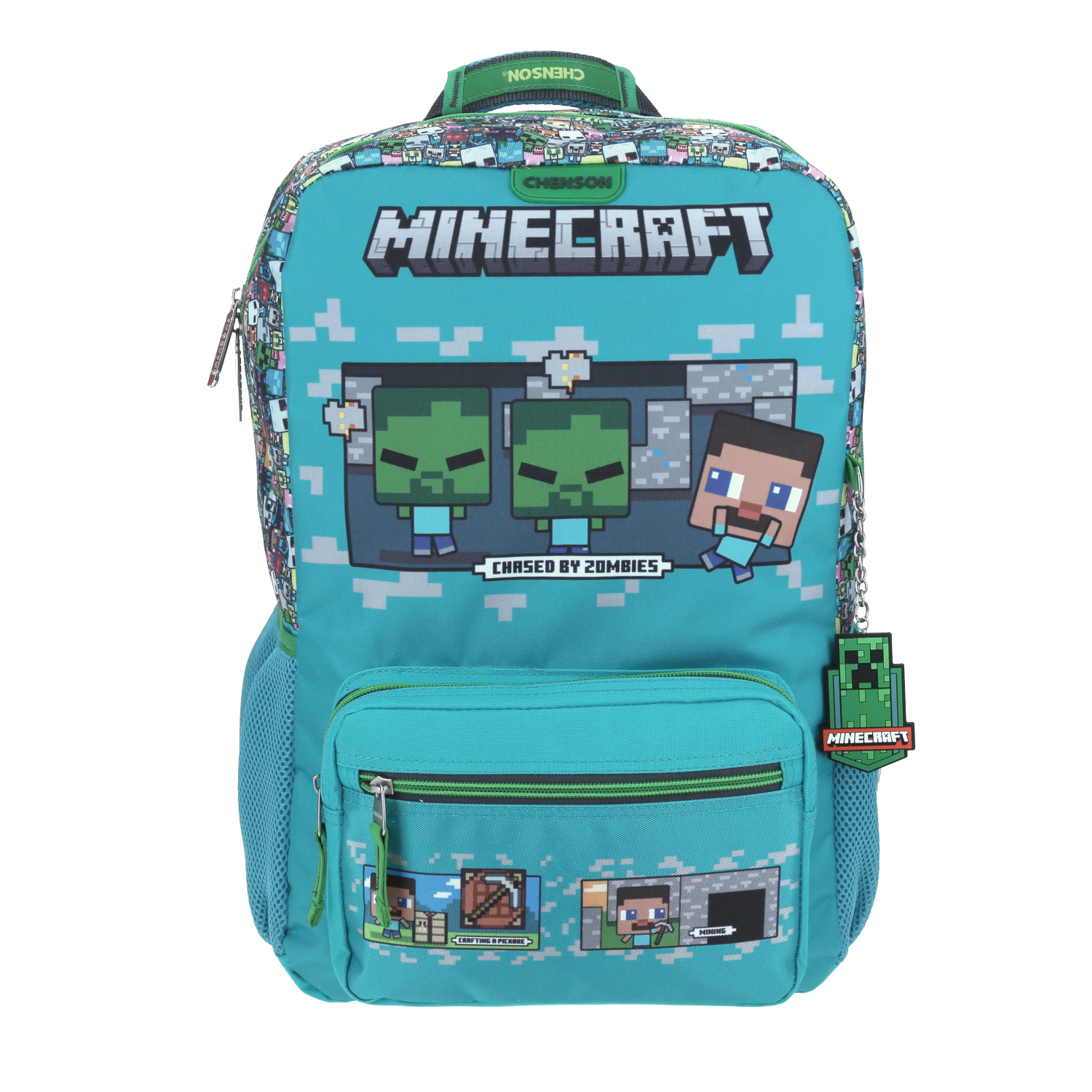 Mochila Escolar Grande Chenson Primaria Minecraft Zombie MC65606-9 Graviola